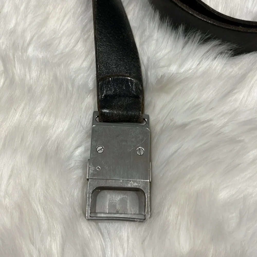 Dolce & Gabbana Leather Brown Metal Bucket Women Belt Size L?